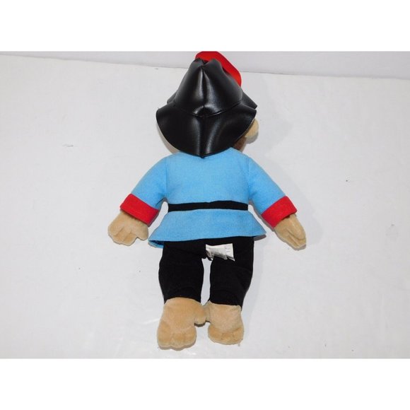 Vintage Gund Curious George as Fireman 14" Plush Stuffed Monkey Brown Blue Black - Picture 4 of 6